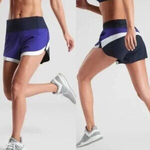 Athleta Running Free Colorblock Shorts 3.5"